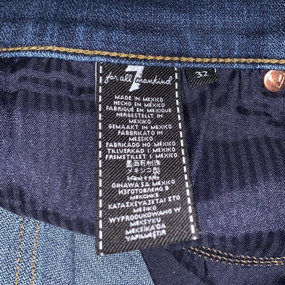 7 For All Mankind Mid Rise Roll Cuff Denim Shorts 32 Broken Twill Vanity - Picture 7 of 7